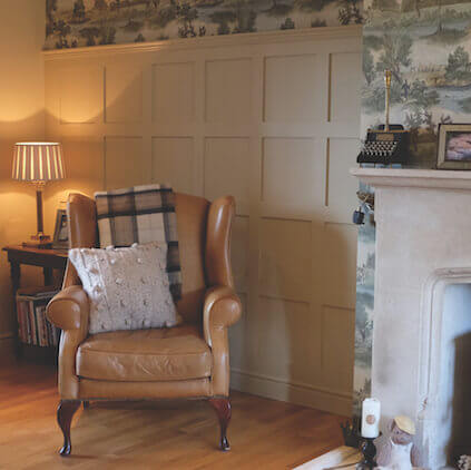 Jacobean wall panelling with Armchair