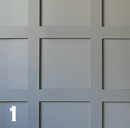 MDF Wall Panelling with bead moulding. Painted in grey.