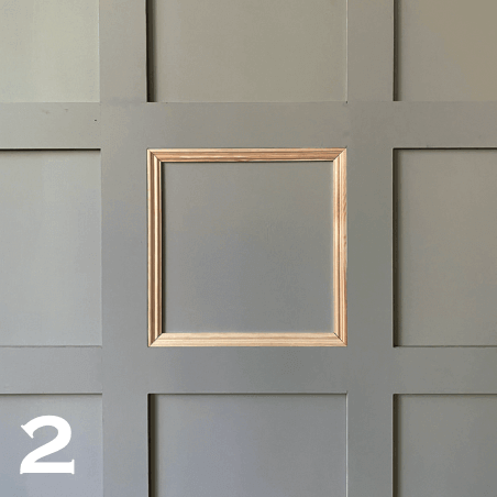 MDF Wall Panelling with bead moulding. Painted in grey.